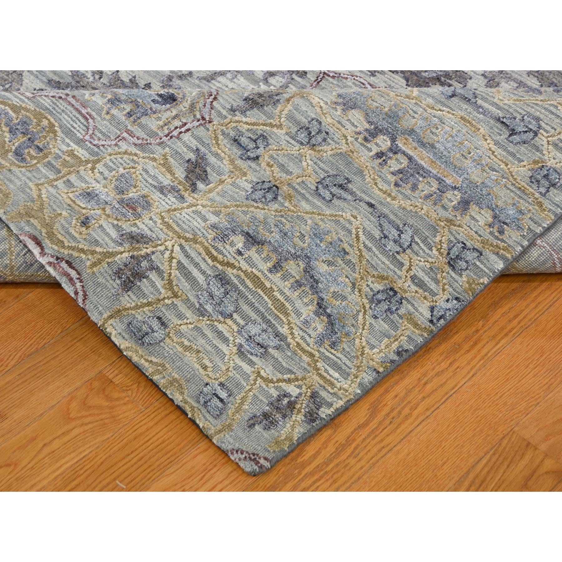 Contemporary The Maharaja Pure Silk with Oxidized Wool Hand Knotted Oriental Rug