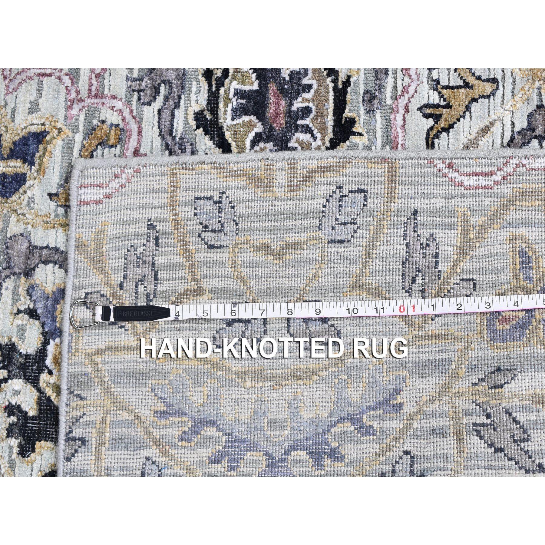THE MAHARAJA Handgeknüpfter Orientteppich aus reiner Seide mit strukturierter Wolle 10' x 14'2