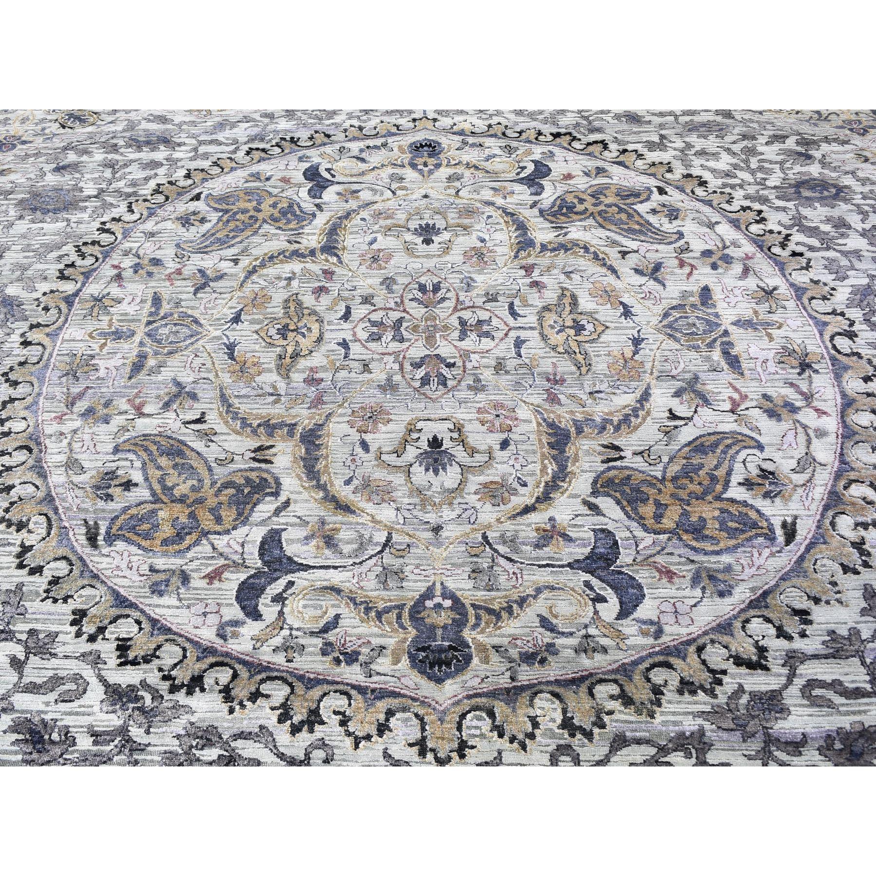 THE MAHARAJA Handgeknüpfter Orientteppich aus reiner Seide mit strukturierter Wolle 10' x 14'2