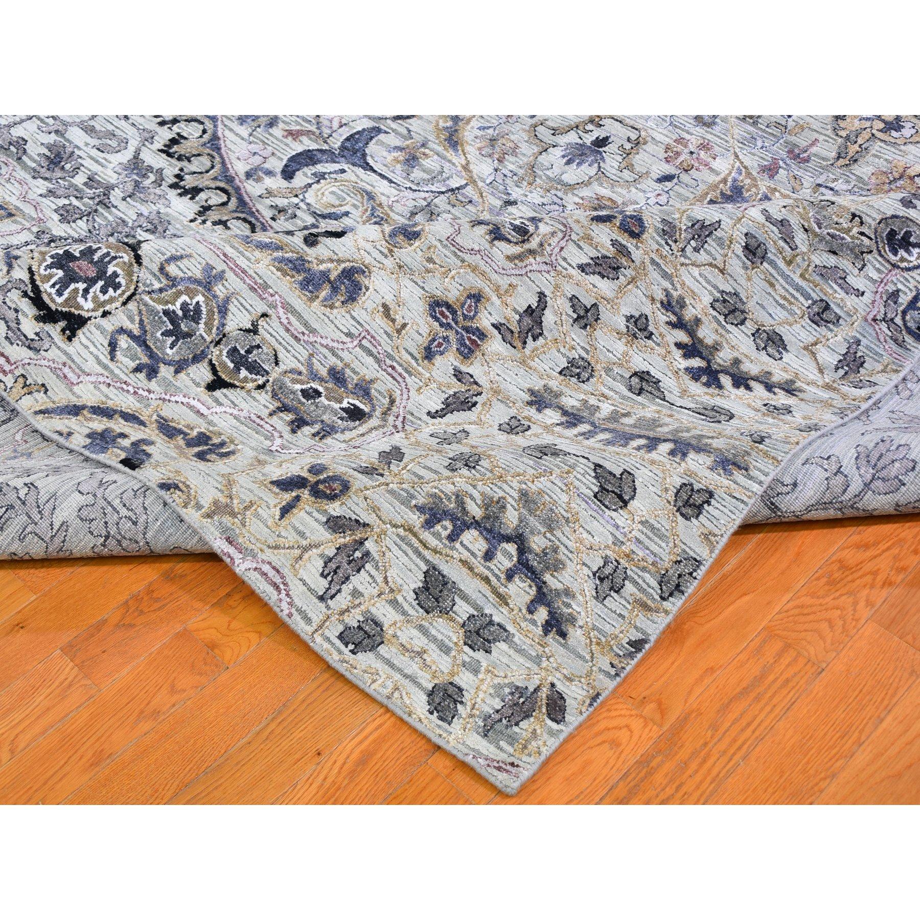 THE MAHARAJA Handgeknüpfter Orientteppich aus reiner Seide mit strukturierter Wolle 10' x 14'2