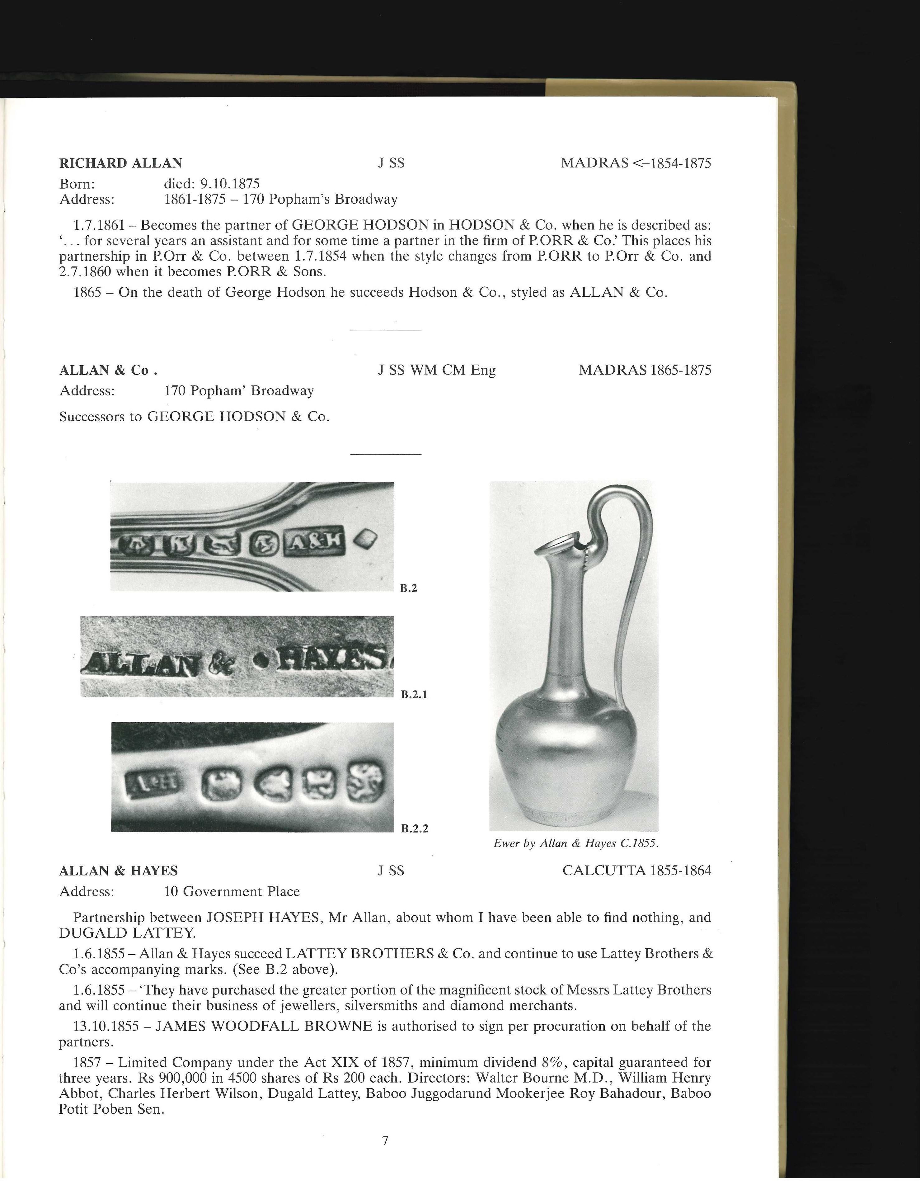 
Il s'agit d'un registre des orfèvres européens, des orfèvres, des Jewell, des horlogers et des fabricants de pendules en Inde et de leurs marques 1760-1860. Contient un registre de plus de 900 Européens qui ont travaillé en Inde, avec des détails