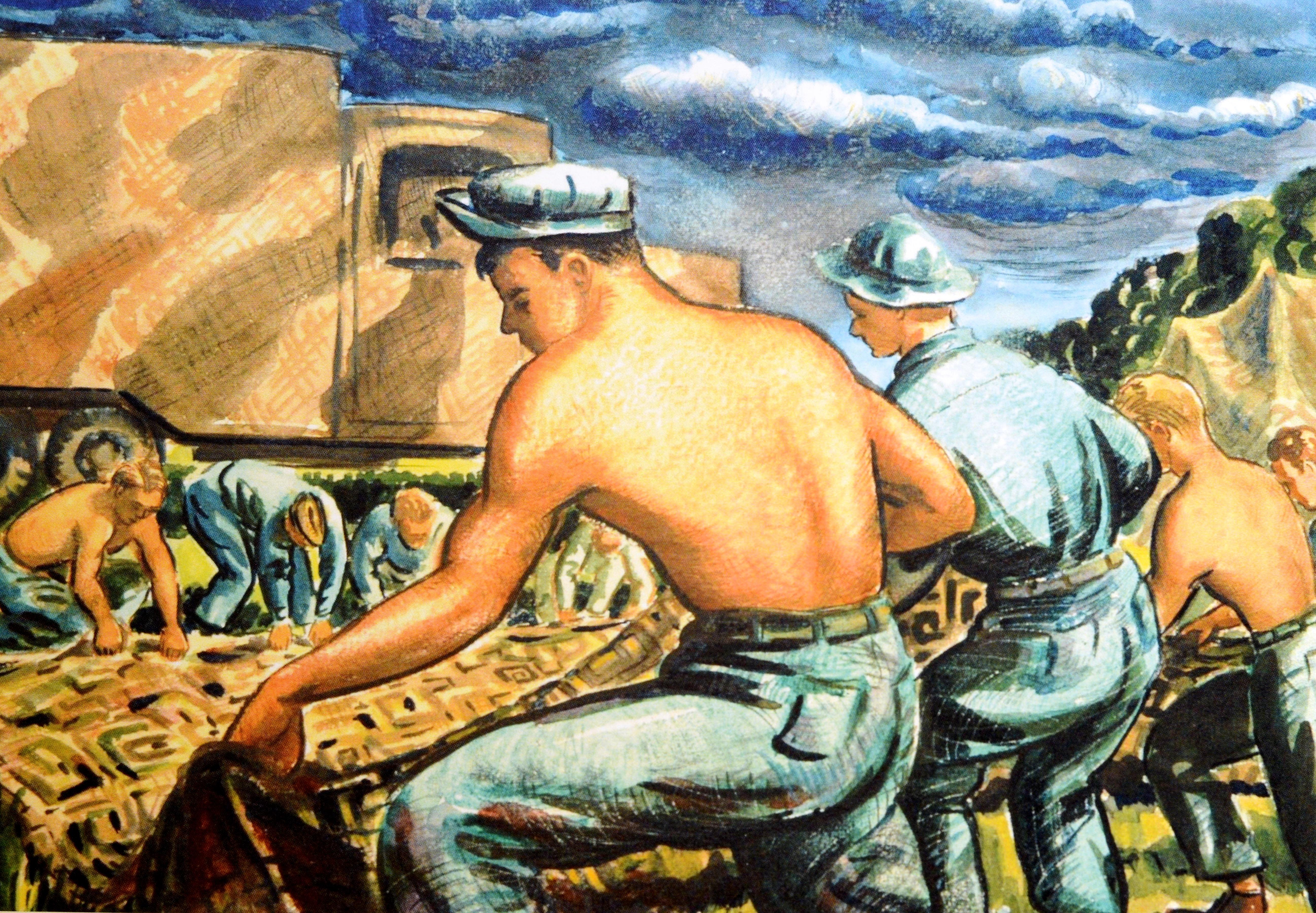 Making of an American Army: Das Kunstwerk von Frederick Counsel aus dem Zweiten Weltkrieg im Angebot 13