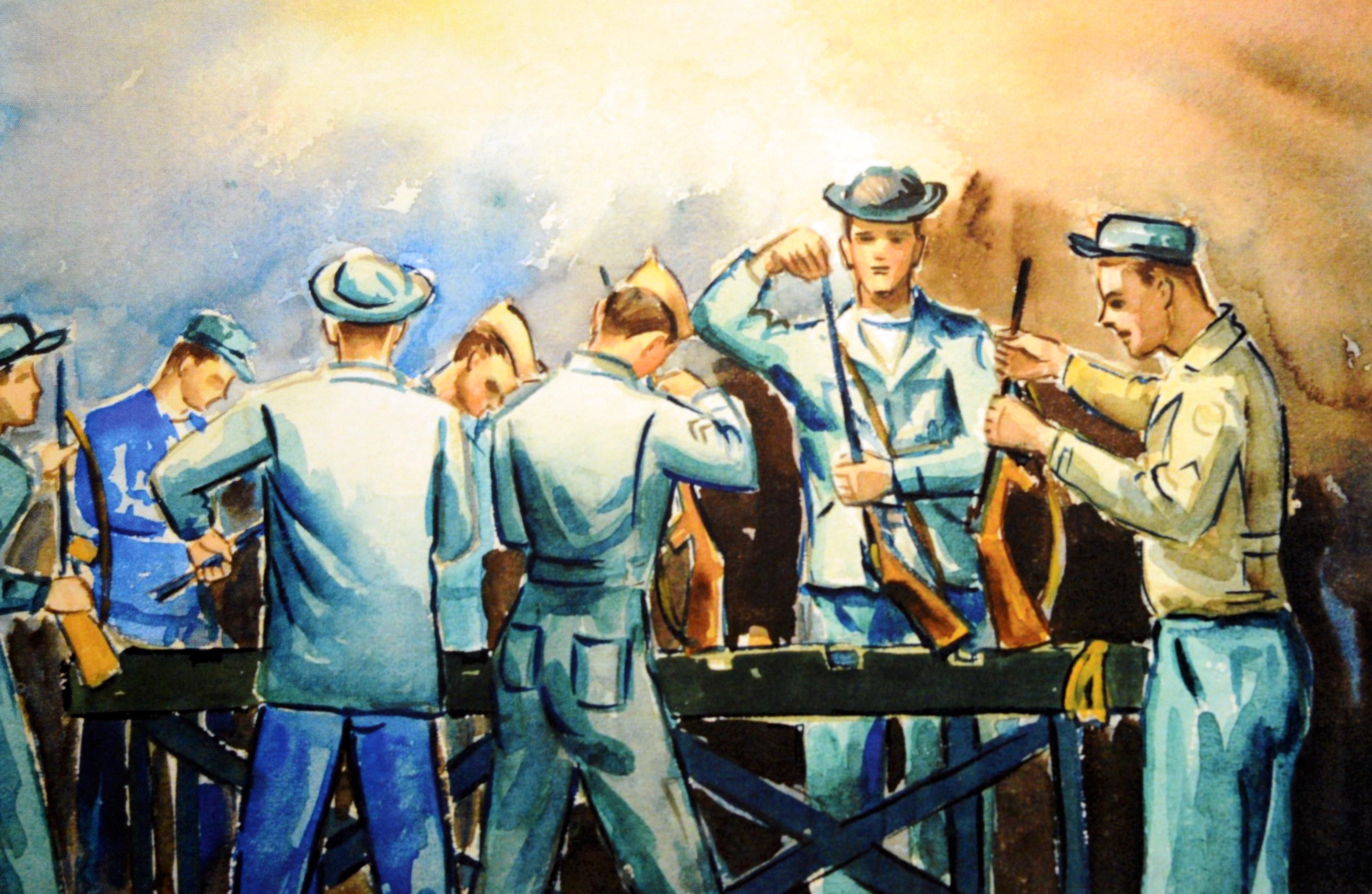 Making of an American Army: Das Kunstwerk von Frederick Counsel aus dem Zweiten Weltkrieg im Angebot 14