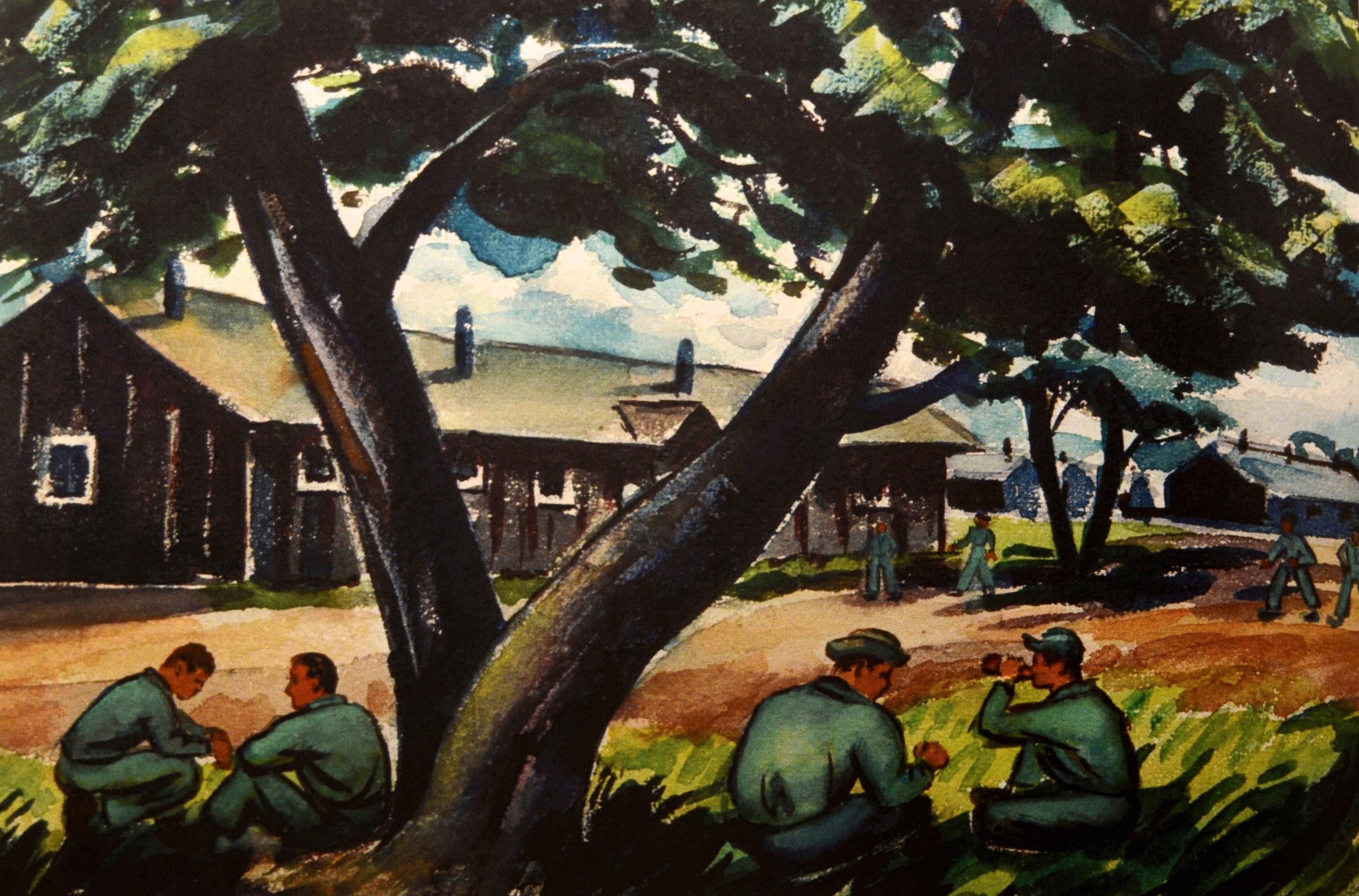 Making of an American Army: Das Kunstwerk von Frederick Counsel aus dem Zweiten Weltkrieg (Papier) im Angebot