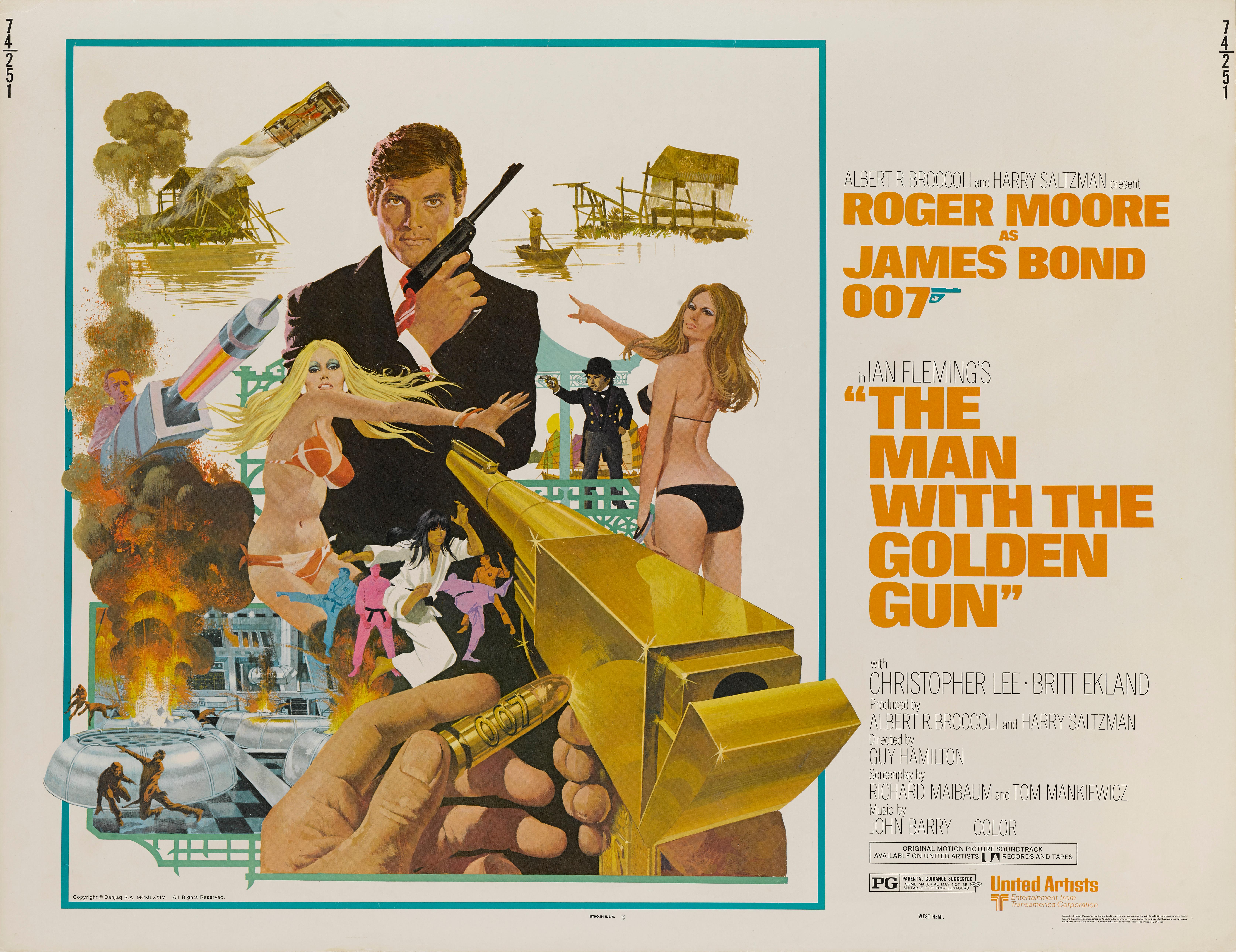 Original US movie poster for the 1974 James Bond film staring Roger Moore.
This was Moors second roll as 007.