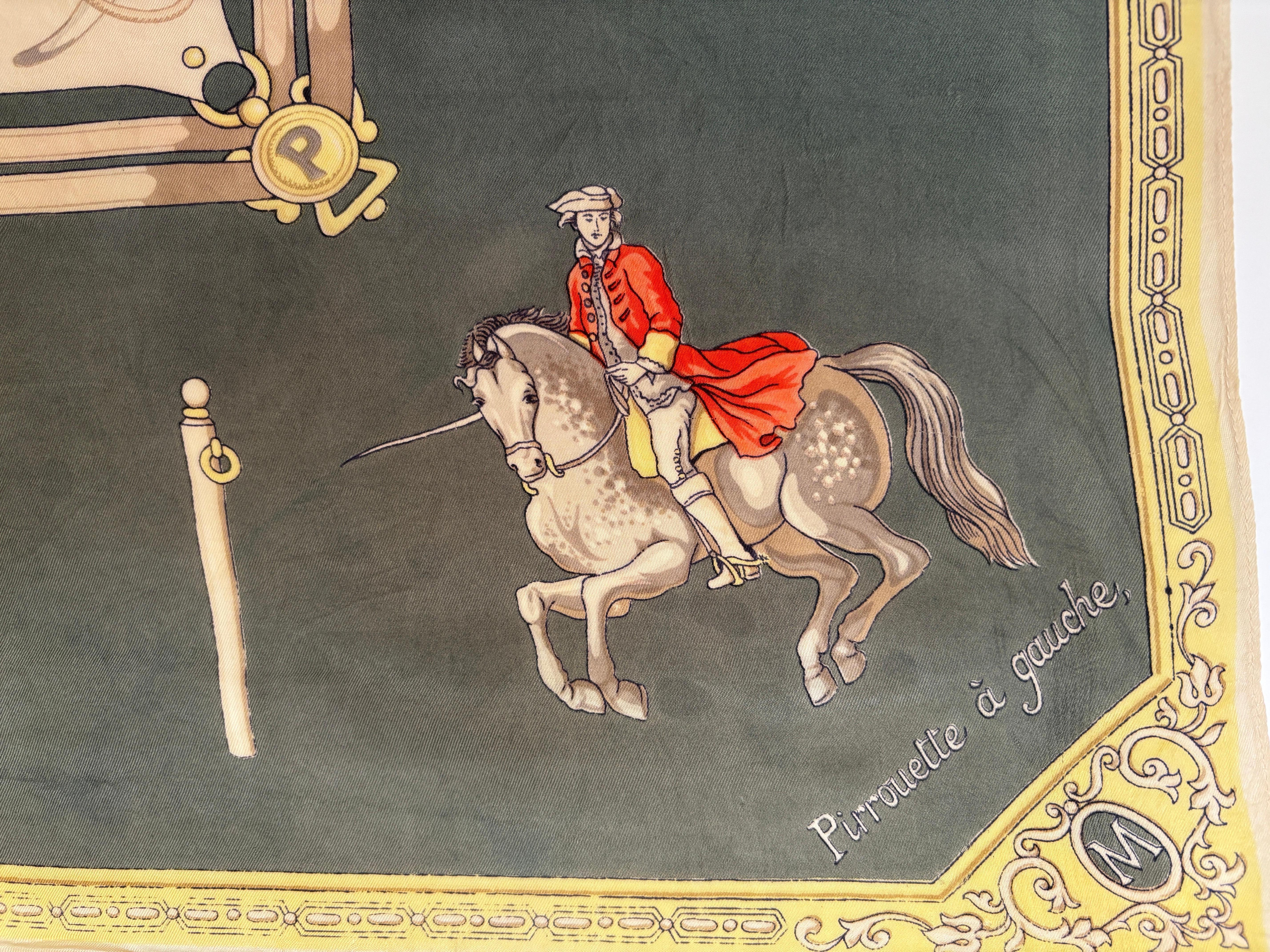 The Maneige Royal by Antoine de Pluvinel Silk Scarf In Fair Condition For Sale In North Hollywood, CA