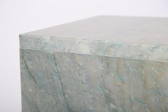 The Marble House White Sivec and Azul Side Table, Handmade in Italy