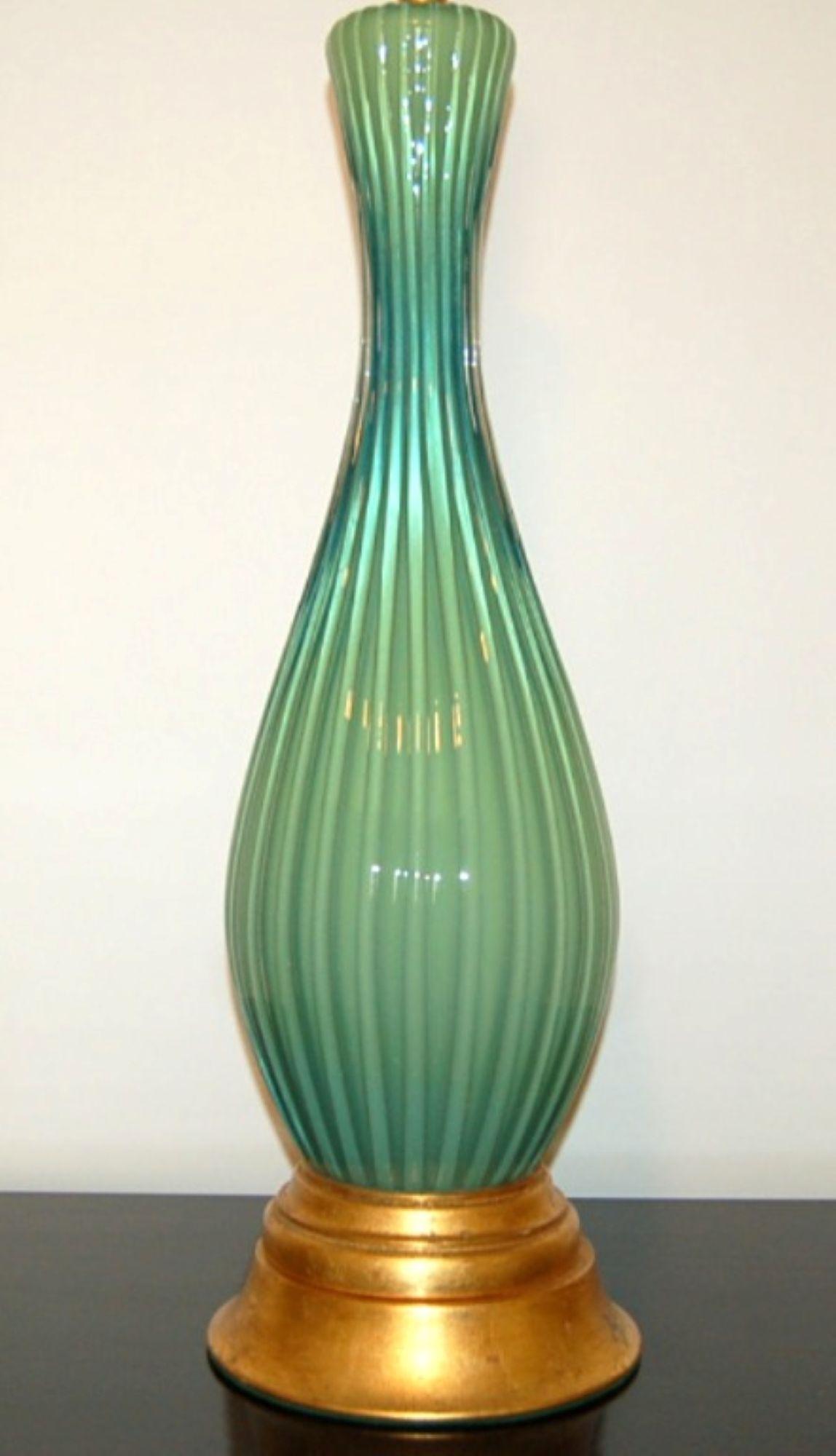 The Marbro Lamp Company - Lámpara de Murano Verde Grande en venta 1
