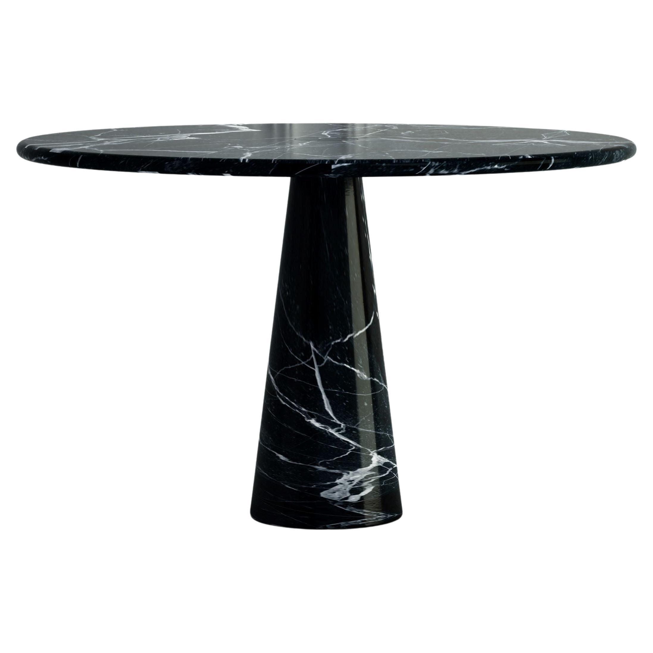 The Margaux: A Modern Small Stone Dining Table with Round Top and a Conical Base For Sale