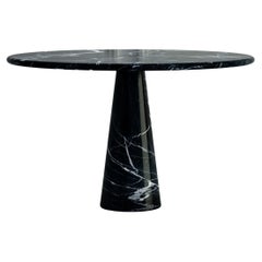 The Margaux: A Modern Small Stone Dining Table with Round Top and a Conical Base
