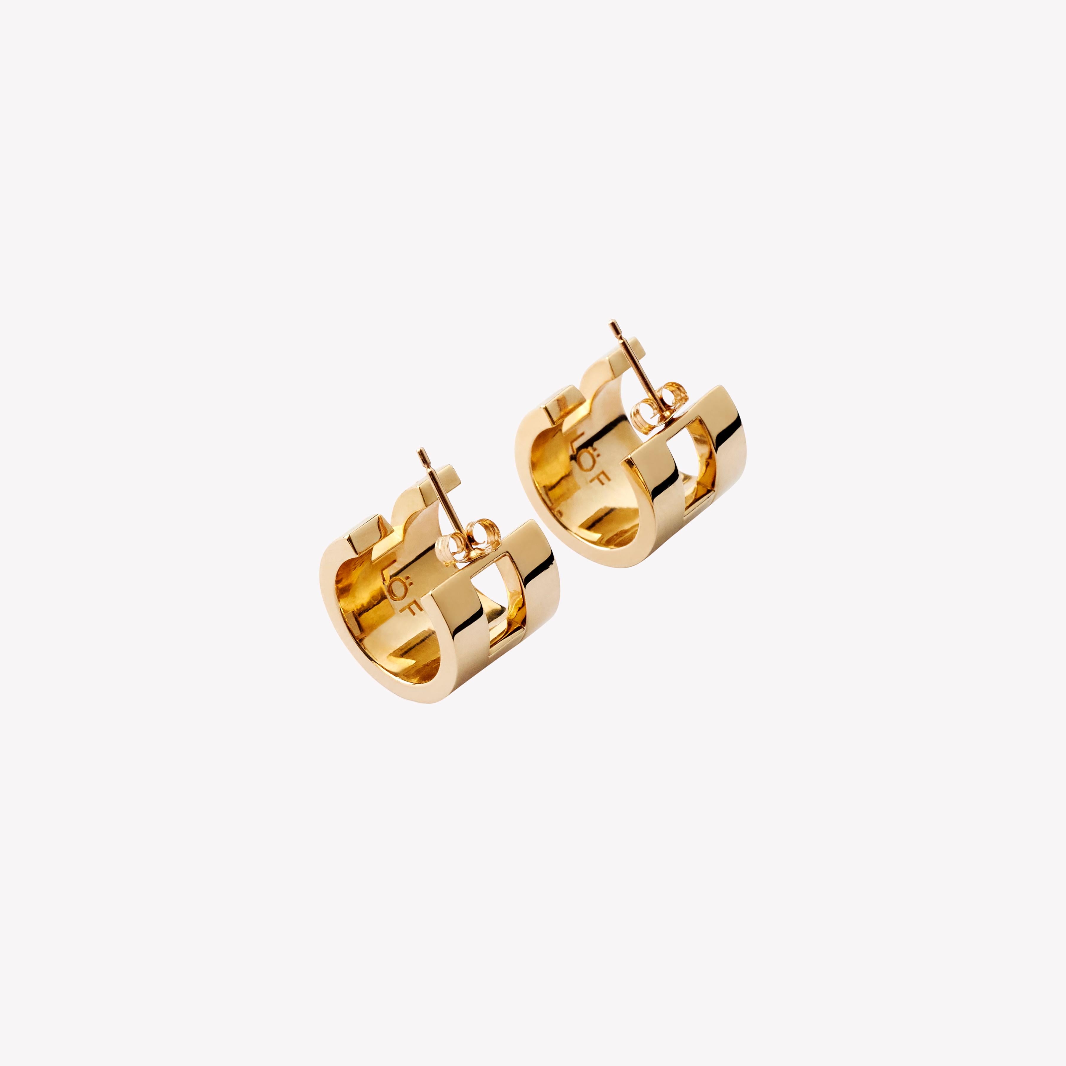 18k Solid Yellow Gold Chunky Hoop Earrings 7