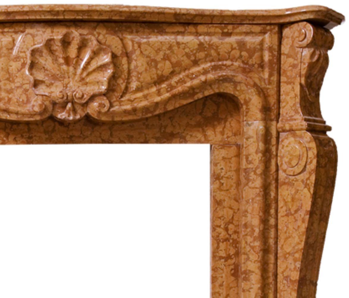 American The Marie Antoinette:  A Classical Stone Fireplace in the Style of Louis XV For Sale