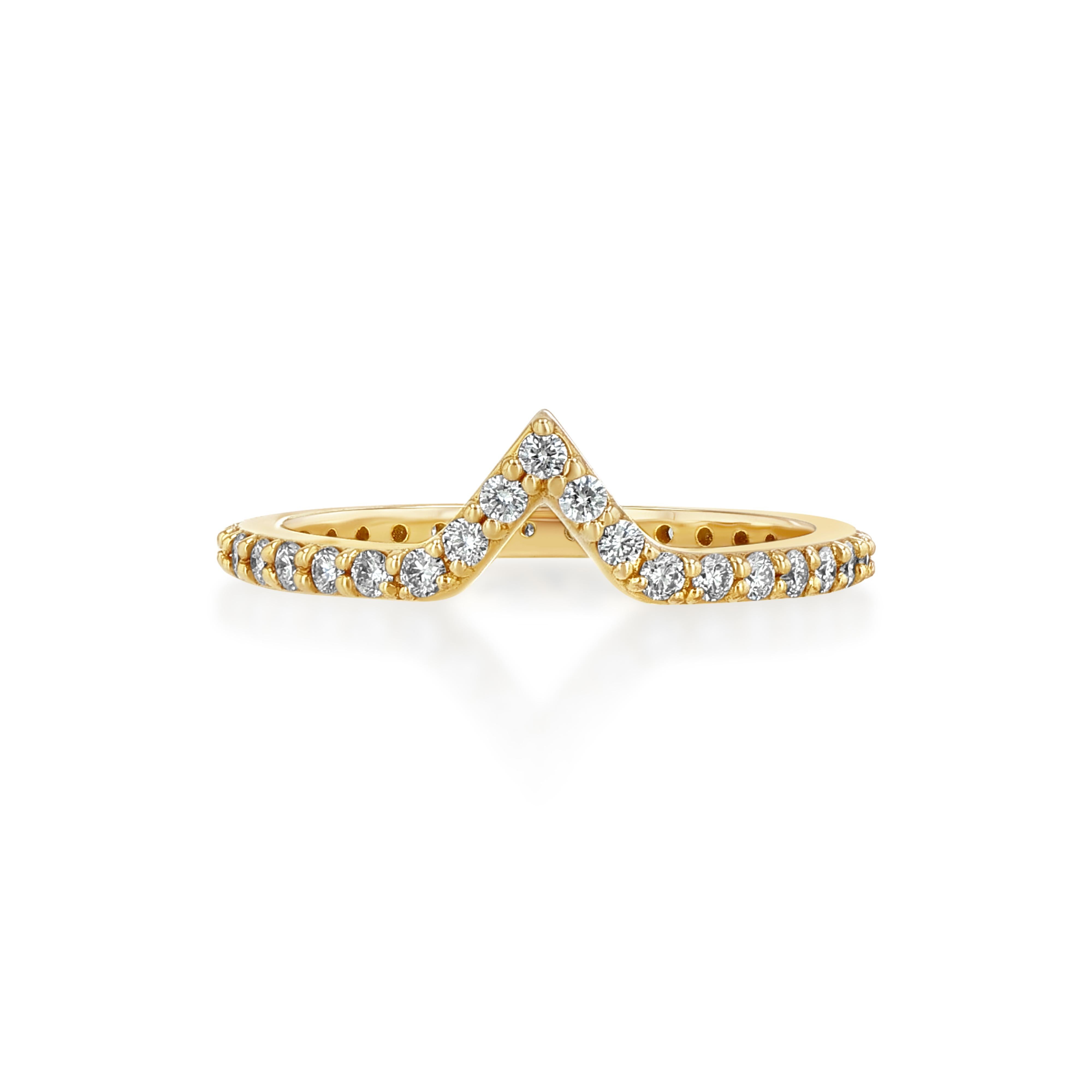 Double Gold Band Rings with 0.5 Carat Pave Diamonds 4