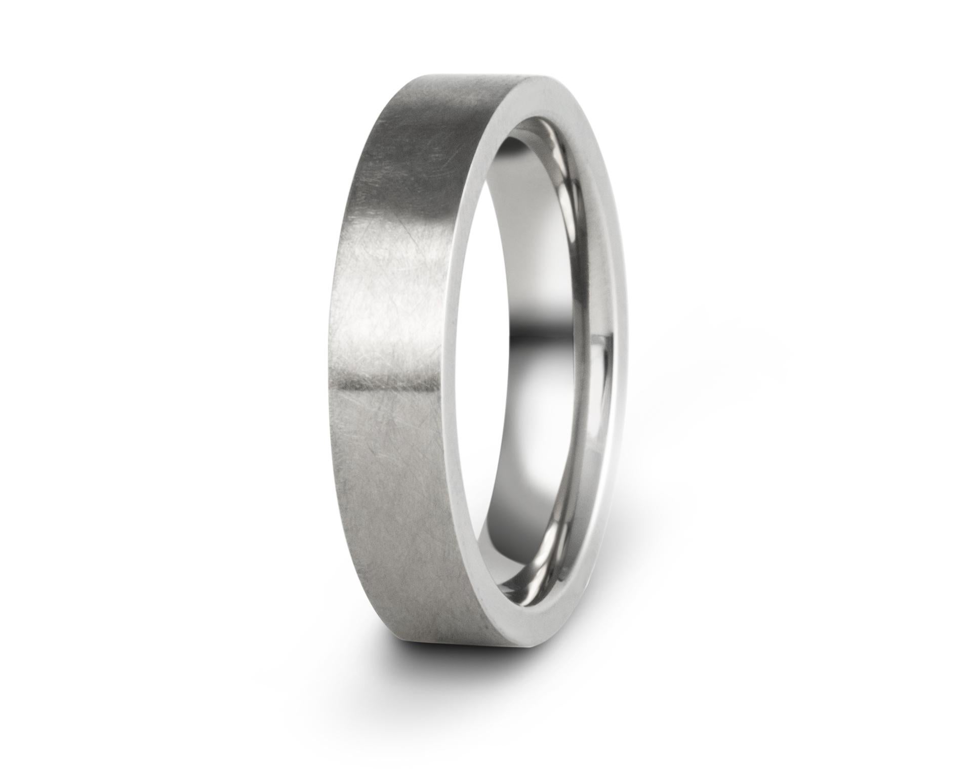 For Sale:  The Marley : Flat Titanium Hand Etched 5mm Comfort Fit Wedding Band 3