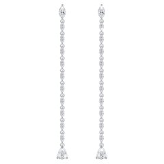 Round Diamond 14K White Gold Tennis Earrings
