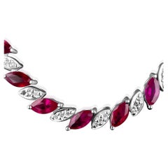 The Marquise Burma Ruby & Diamond Alternating Rivière