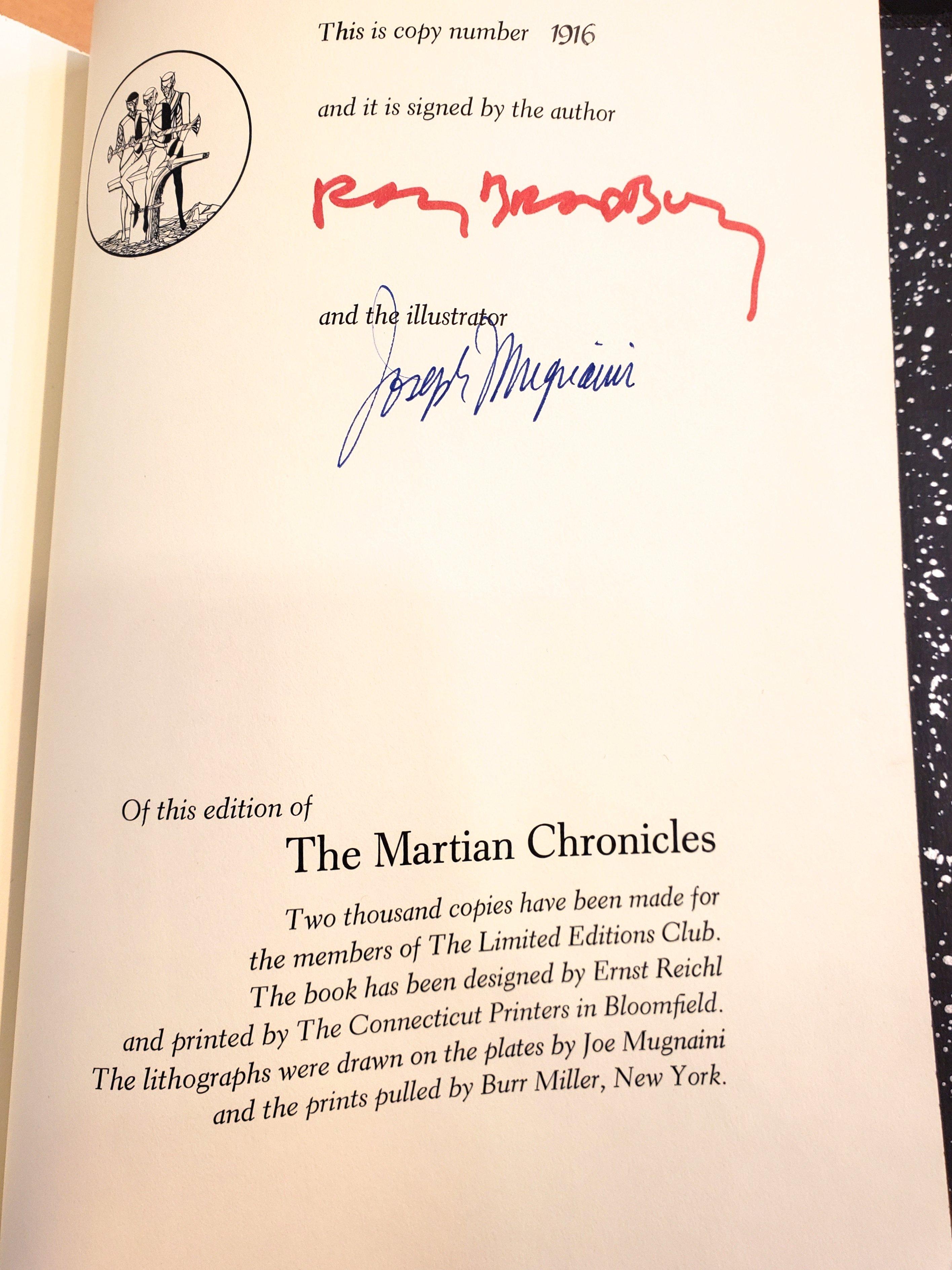 Martian Chronicles, Signed by Ray Bradbury, Limited Edition, 1974 In Good Condition In Colorado Springs, CO