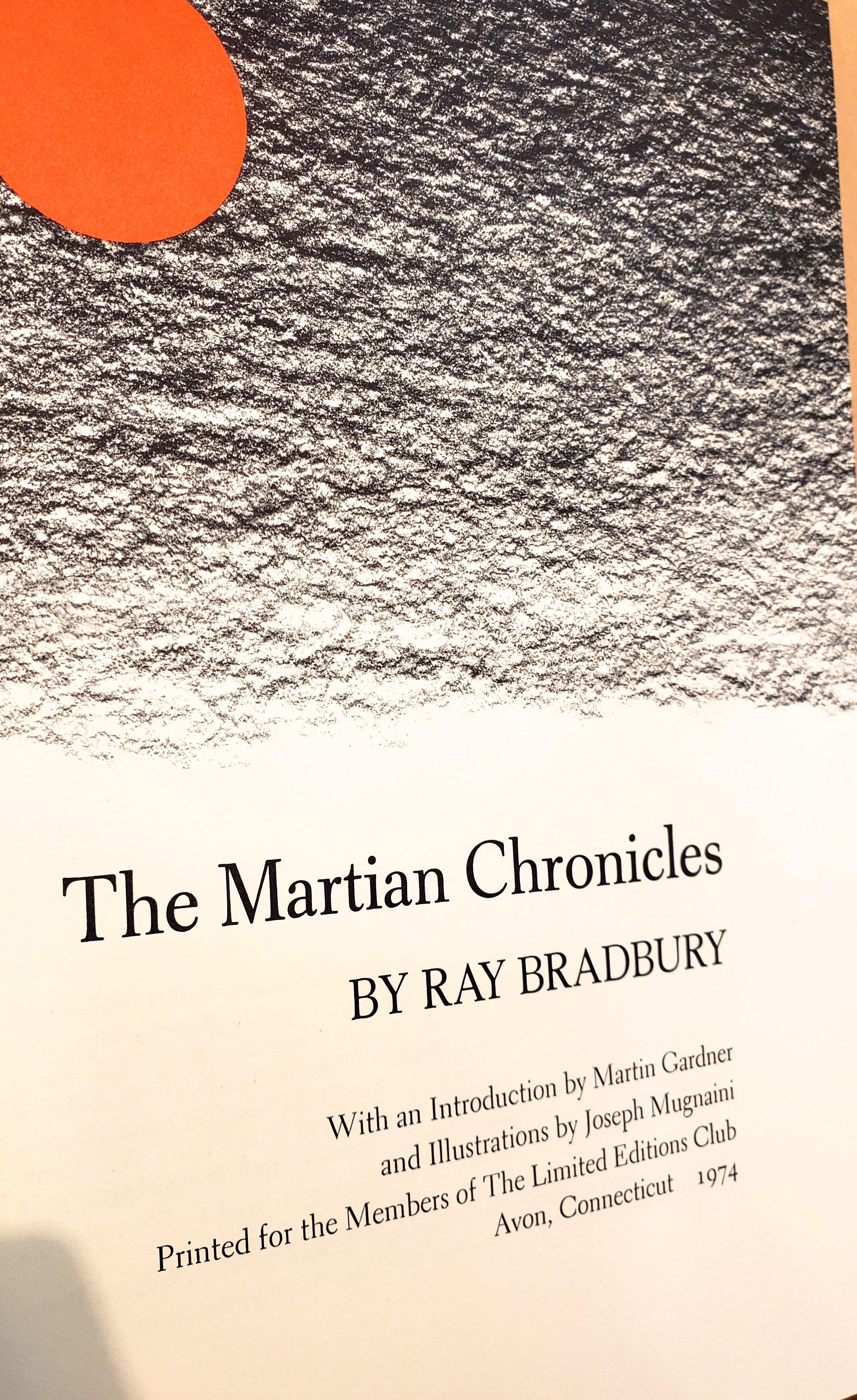 Late 20th Century Martian Chronicles, Signed by Ray Bradbury, Limited Edition, 1974