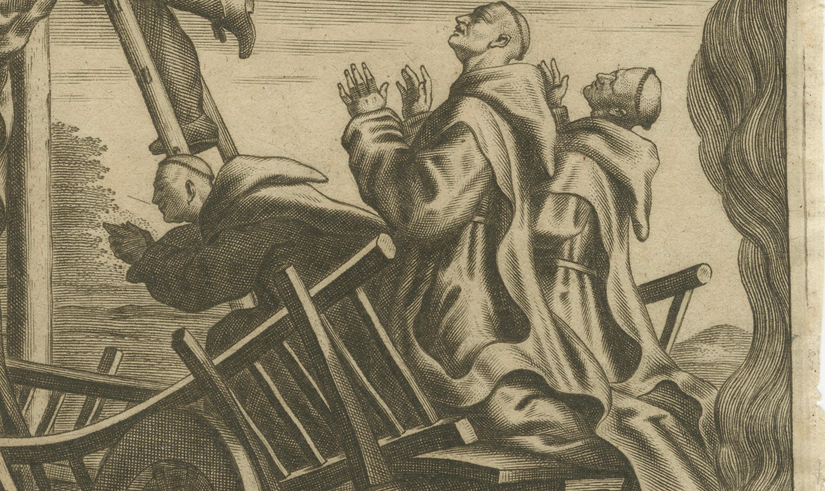 The Martyrdom of Carthusian Monks Humphrey Middlemore, William Exmew, and Others In Good Condition For Sale In Langweer, NL