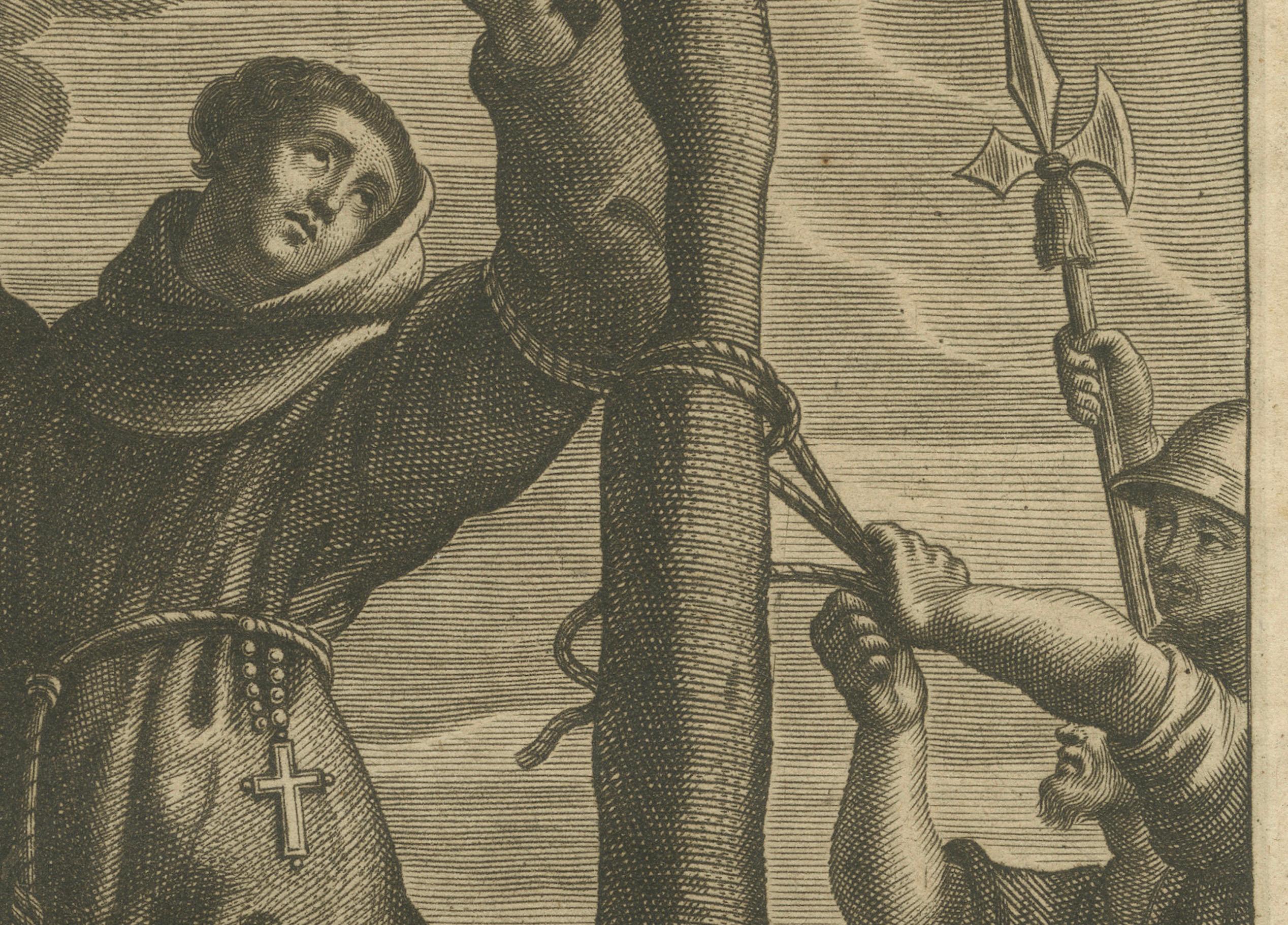 Gravé Le martyre du père John Forest, brûlé sur ordre d'Henry VIII en 1538 en vente