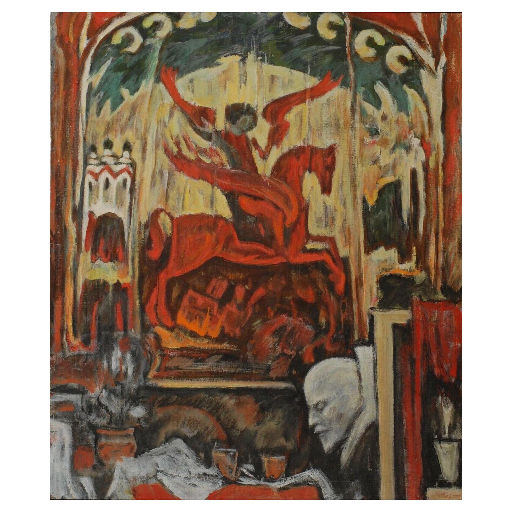""Die Maske" Lenin, gerahmter Leinwand-Kunstdruck von Peter Kozin im Angebot