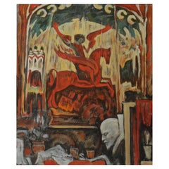 Retro "The Mask" Lenin, Framed Canvas Art Print by Peter Kozin
