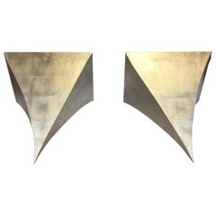 The Arched Vault Uplight Sconce in White Gold by David Duncan, Giltwood, New