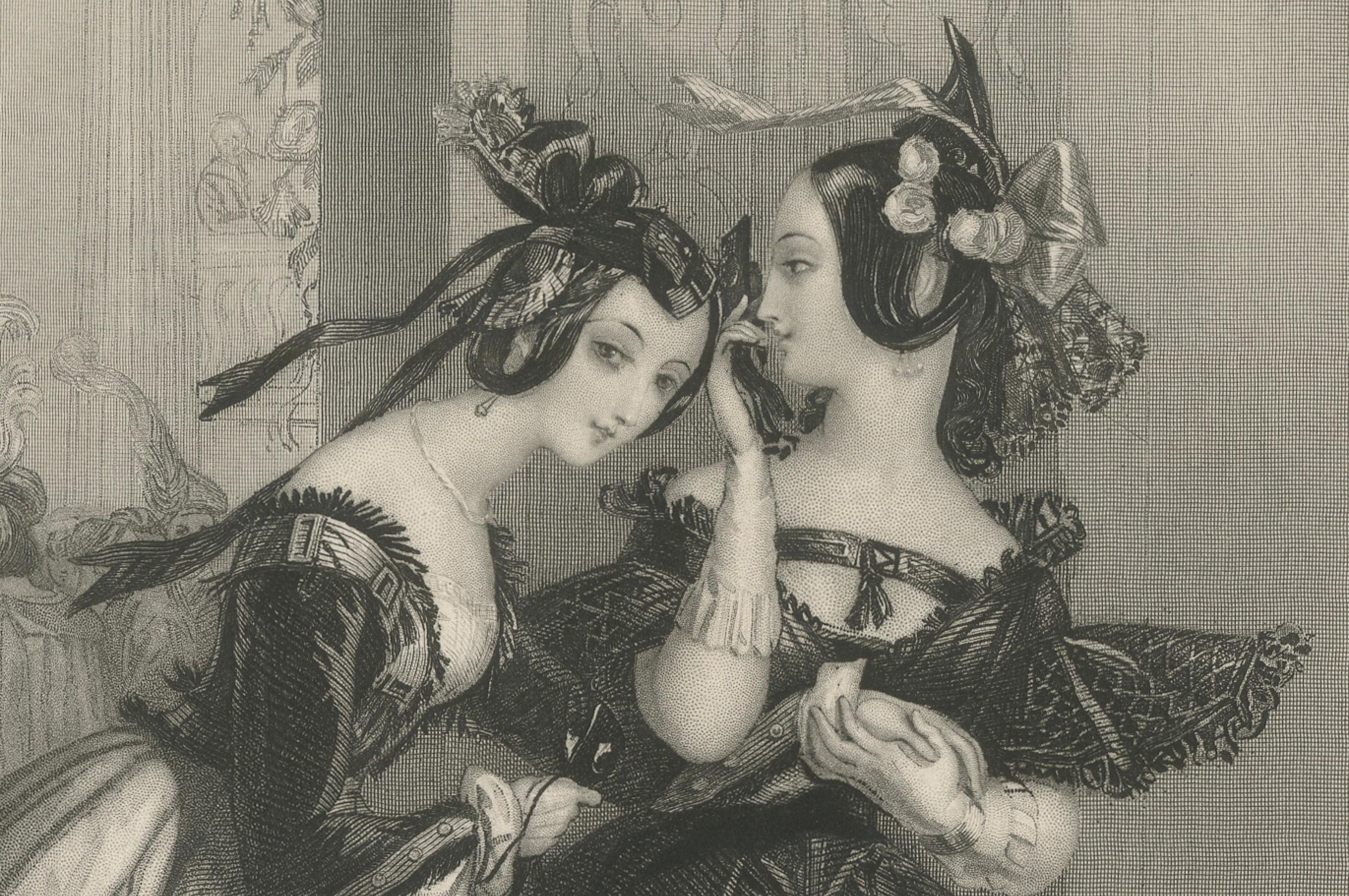 Engraved The Masquerade – 19th-Century Engraving after Edward Corbould, London & Paris For Sale