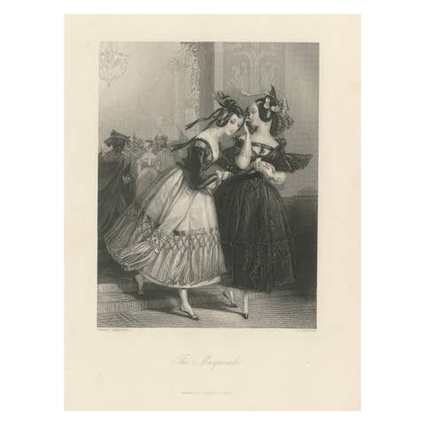 The Masquerade – 19th-Century Engraving after Edward Corbould, London & Paris