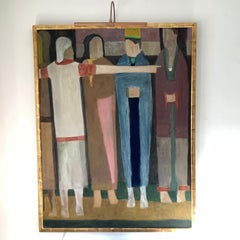 "The Masquerade Line", Abstract Expressionist Oil on Canvas by Marantz, 1962