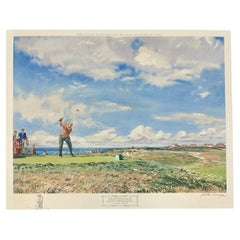 Stampa del golf "The Master Stroke" con schizzo originale di Arthur Weaver