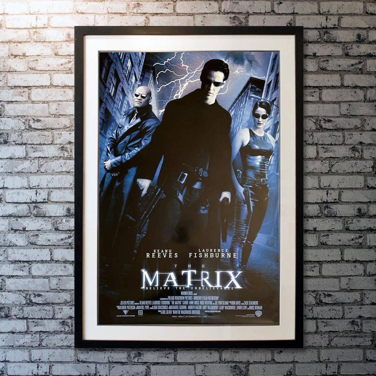 The Matrix, Unframed Poster, 1999

Original One Sheet (27 X 41 Inches). When a beautiful stranger leads computer hacker neo to a forbidding underworld, he discovers the shocking truth the life he knows is the elaborate deception of an evil cyber