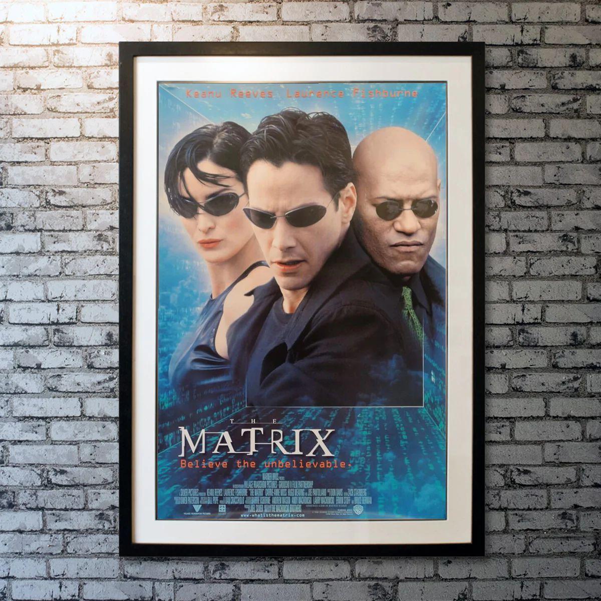 The Matrix, unframed poster, 1999

Original one sheet (27 X 41 Inches). When a beautiful stranger leads computer hacker Neo to a forbidding underworld, he discovers the shocking truth--the life he knows is the elaborate deception of an evil