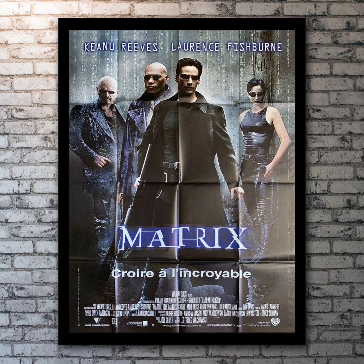 The Matrix, Unframed Poster, 1999

Original One Panel (47 X 63 Inches). When a beautiful stranger leads computer hacker Neo to a forbidding underworld, he discovers the shocking truth--the life he knows is the elaborate deception of an evil