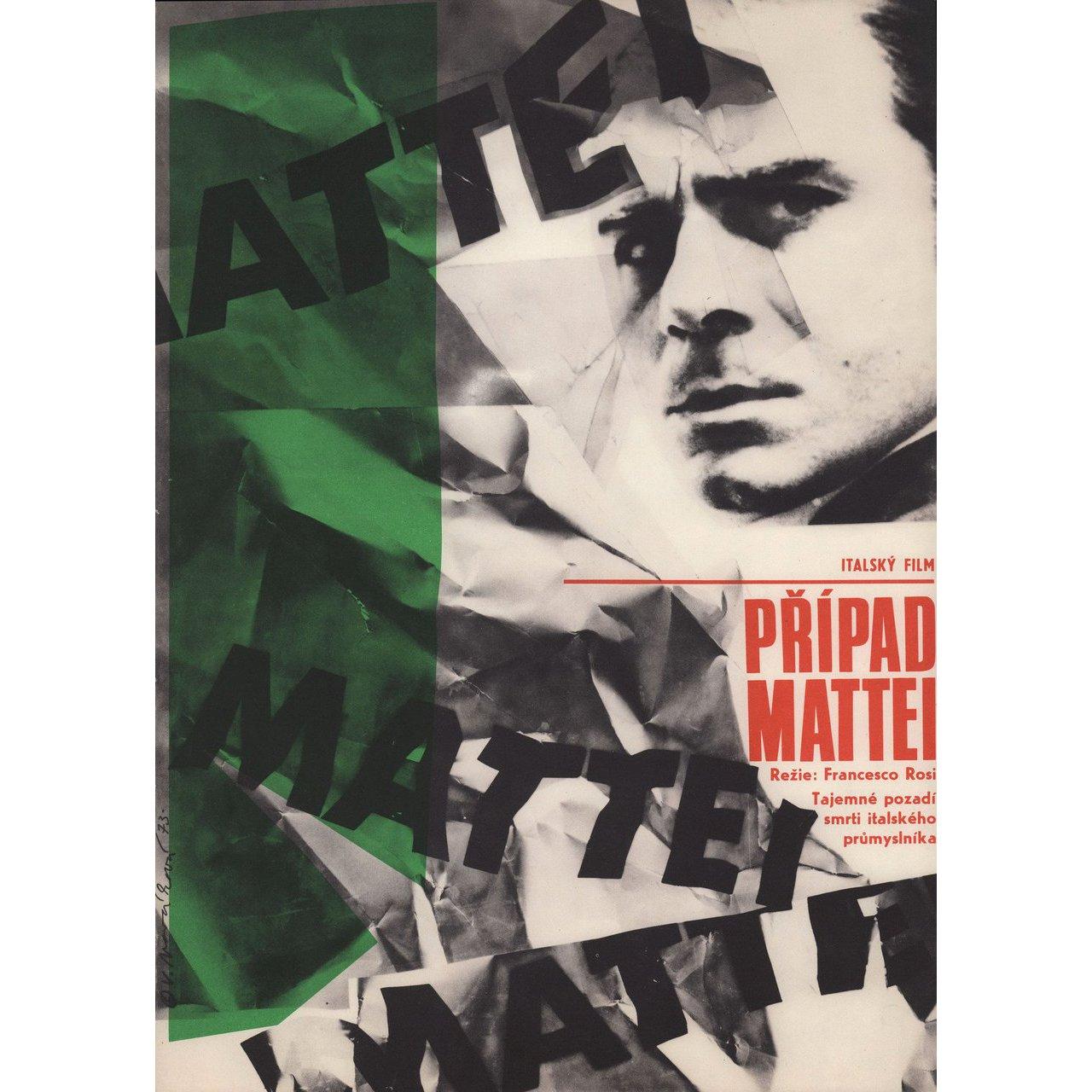 L'affaire Mattei 1973 Affiche de film A3 tchèque Bon état - En vente à New York, NY
