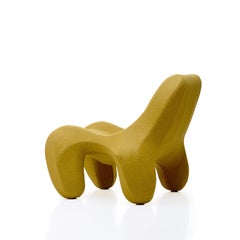 Ocher Yellow Club chair Club 112 in felt wool, Colour 457 Divina Melange 3