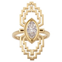 Bague The Maze - GIA GH VS2/SI1 - Bague cocktail diamant taille marquise de 1 carat