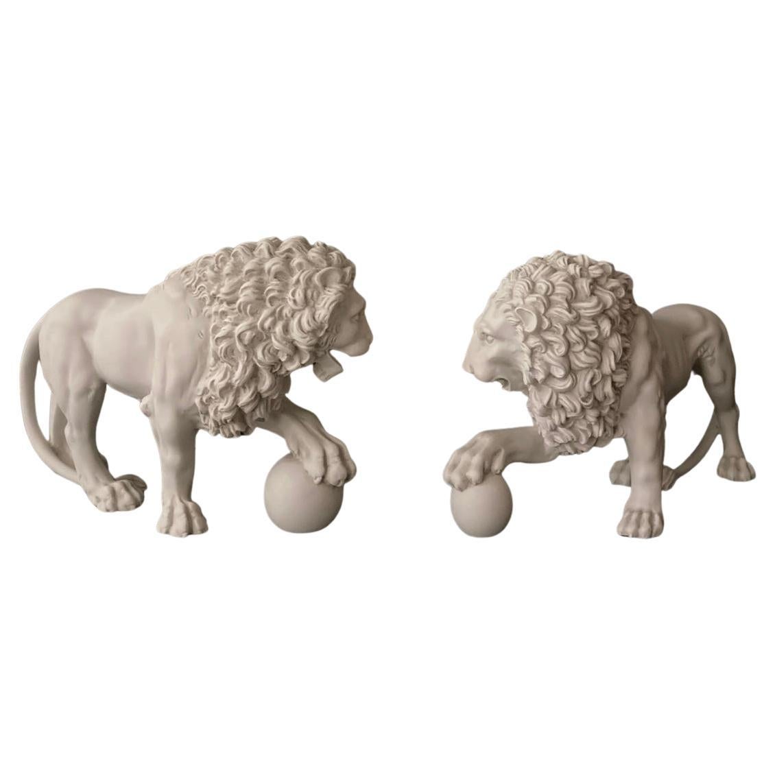 The **Medici and Vacca Lions: A Pair of Free-Standing Sculptures** are two iconic marble lions that stand as symbols of power, nobility, and artistic excellence. These statues are famous for their classical design and historical significance, often