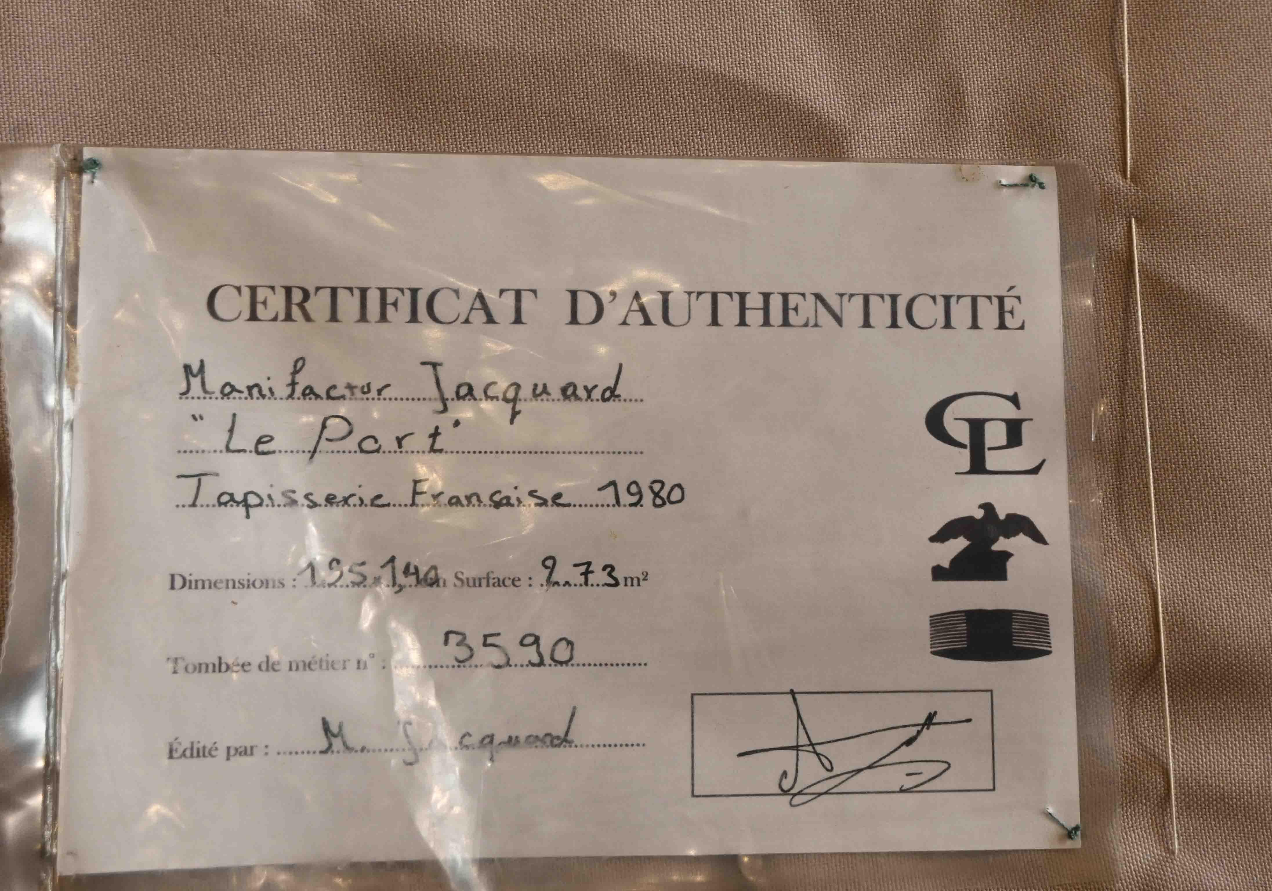 Der Mittelmeerhafen - Französischer Jacquard-Wandteppich, CIRCA 1980 - 195Lx140 -N 1617 im Angebot 8