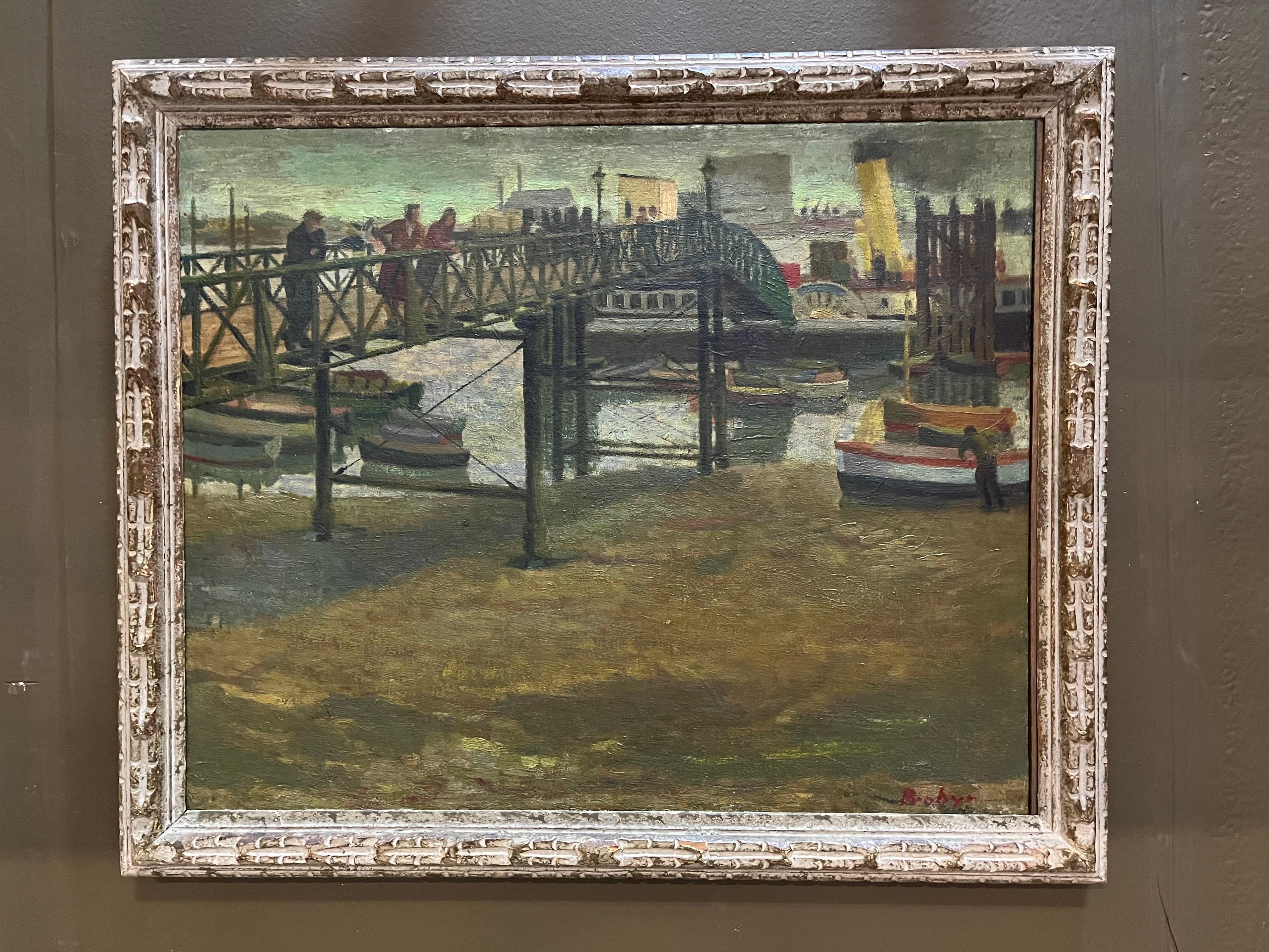 Fabulous 1950’s oil on canvas painting depicting the Medway Queen paddle steamer. Celebrating its centenary this year. The Medway played an important role during WW11 doing 7 journeys to Dunkirk to rescue British soldiers. Very well executed and