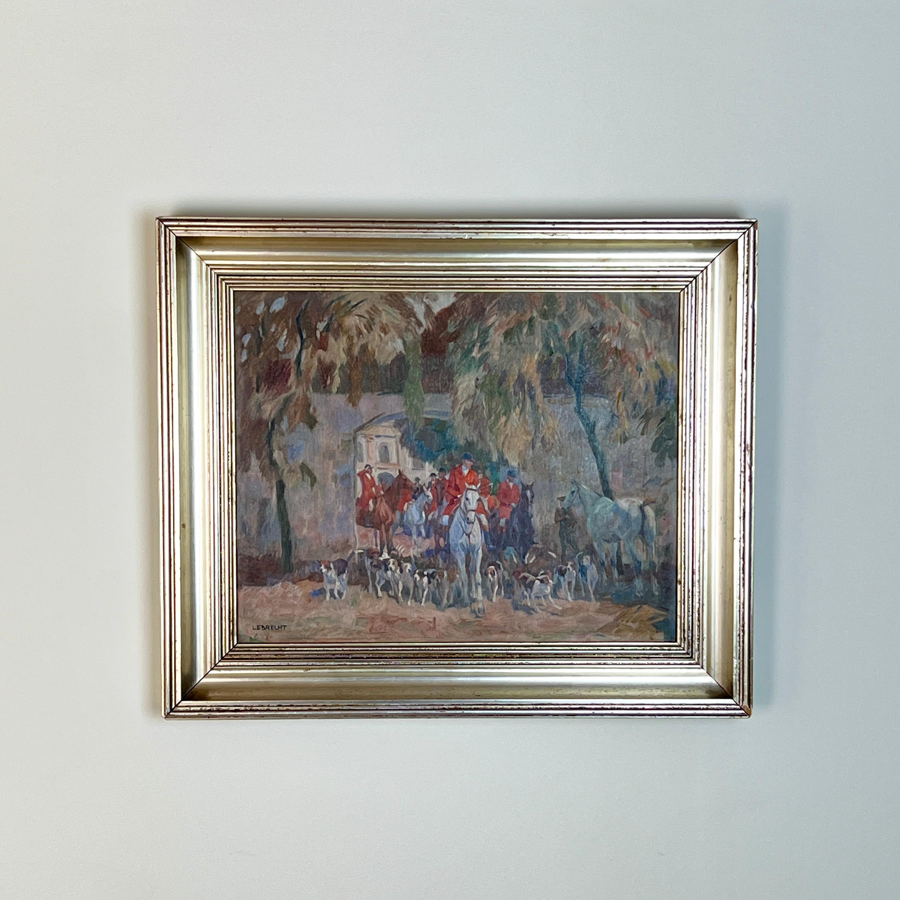The Meet Oil Painting By Georg Lebrecht (1875 - 1945) Pintado a mano en venta