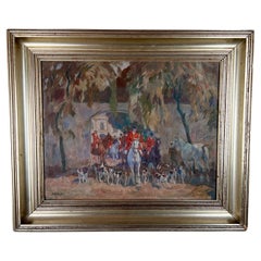 The Meet Oil Painting By Georg Lebrecht (1875 - 1945)