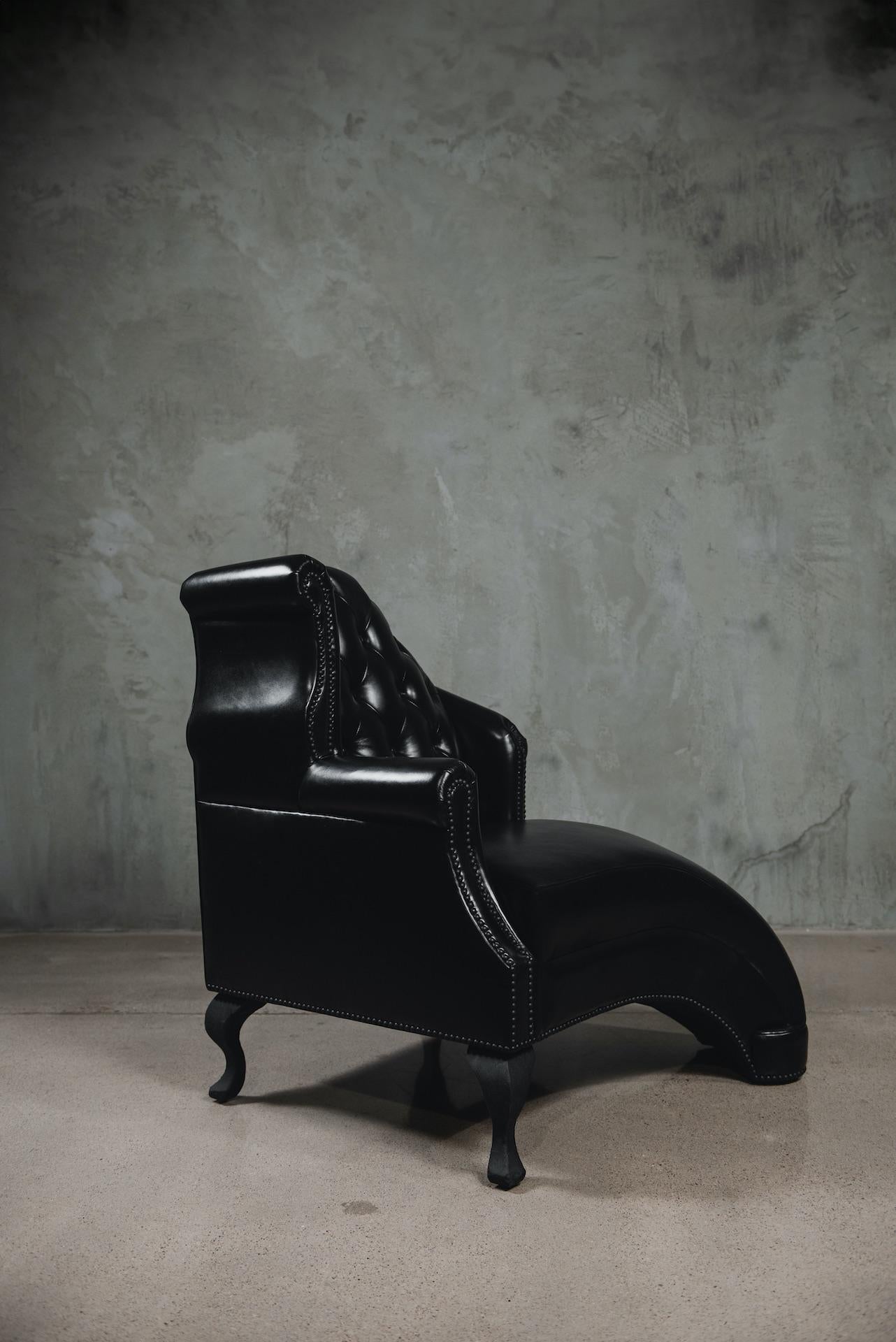 You’ll melt right into this XAWD original design. The Melting Chair is as comfortable as it is unique. The soft Italian leather and deep tufting provide ample support without sacrificing comfort, and the melting effect creates a built-in ottoman