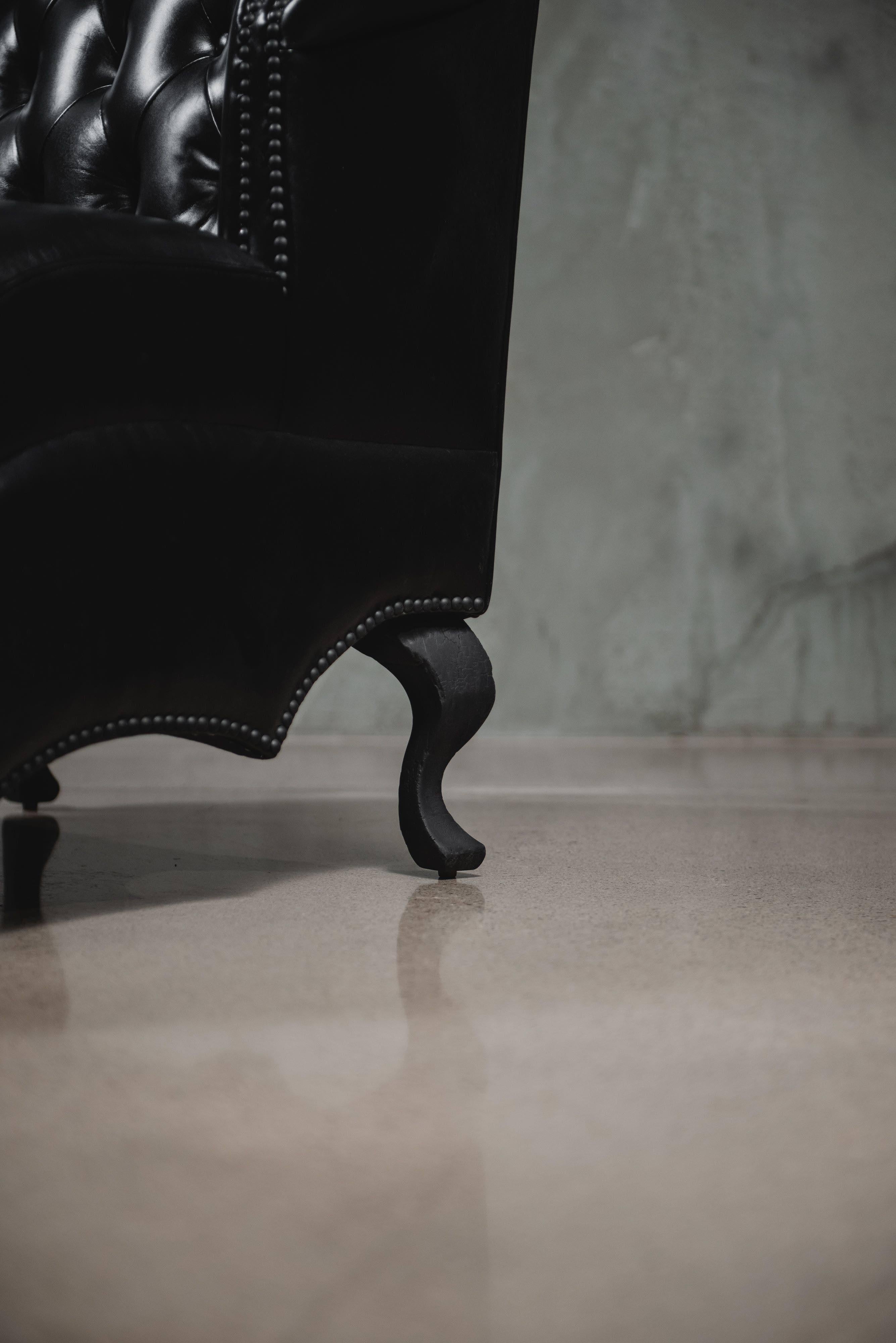 The Melting Chair by XAWD in Black Italian Leather In New Condition For Sale In Phoenix, AZ