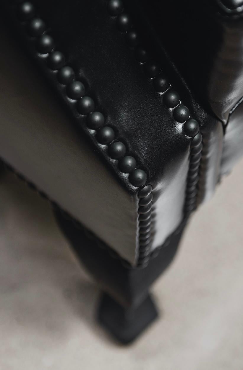 The Melting Chair by XAWD in Black Italian Leather For Sale 2