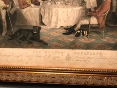 "The Melton Breakfast" Fox Hunt Antique Folio Engraving in Guilded Frame
