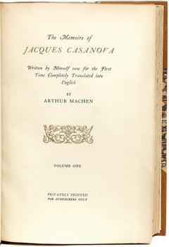 Memoirs of Jacques Casanova - 6 Vols. - 1922 - in a Fine Leather Binding