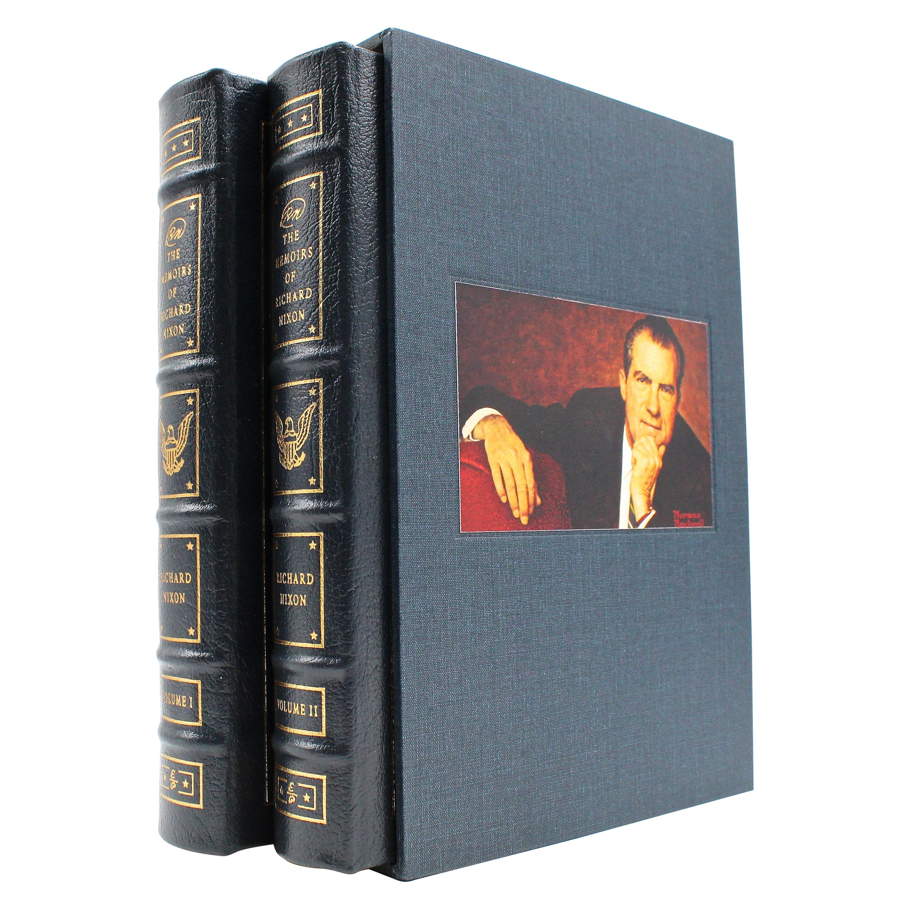 "Mémoires de Richard Nixon" Ensemble de deux volumes:: édition Easton Press:: 1988