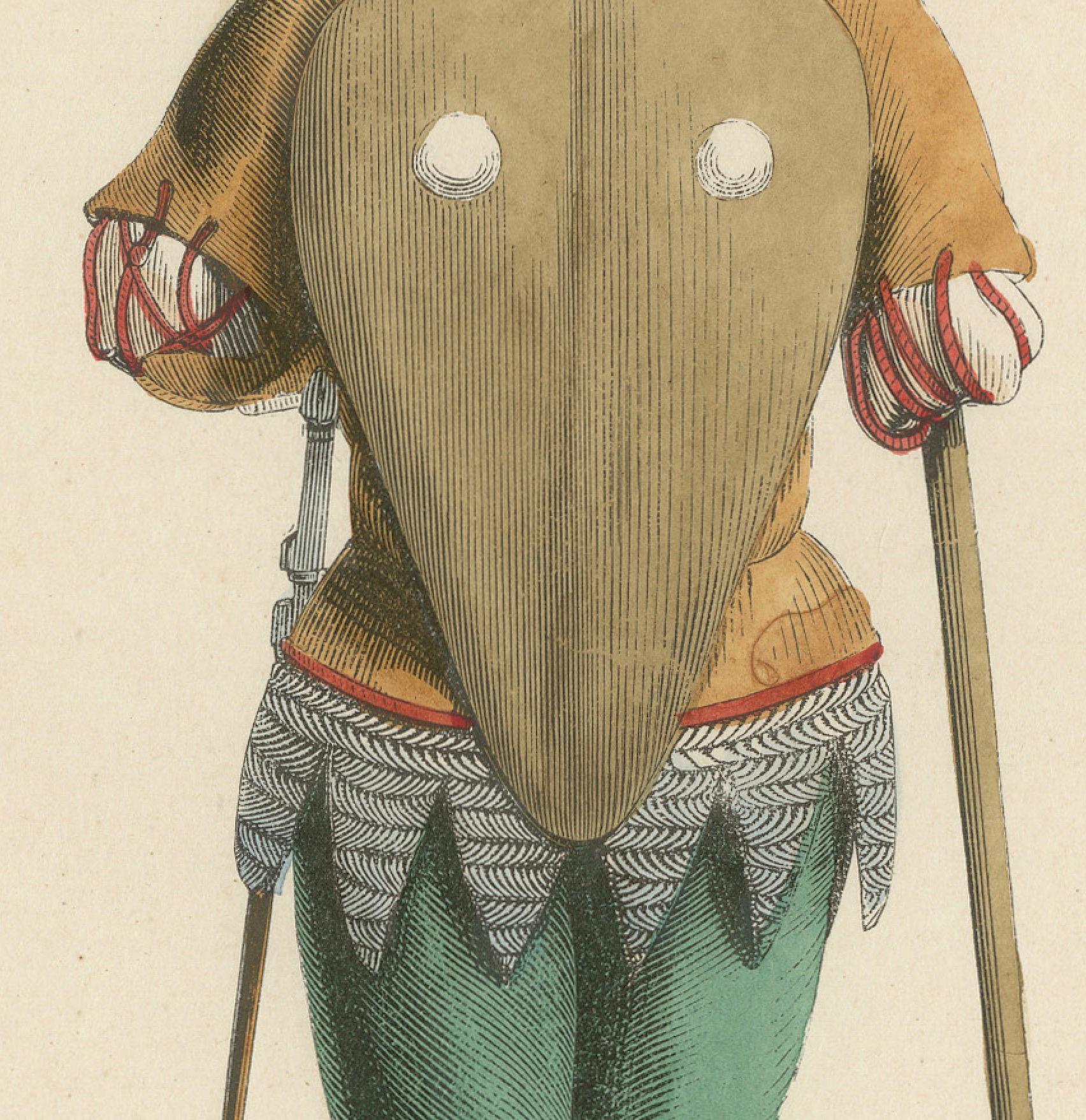 The Mercenary's Garb: Armor and Attire in 'Costume du Moyen Âge, 1847 In Good Condition For Sale In Langweer, NL
