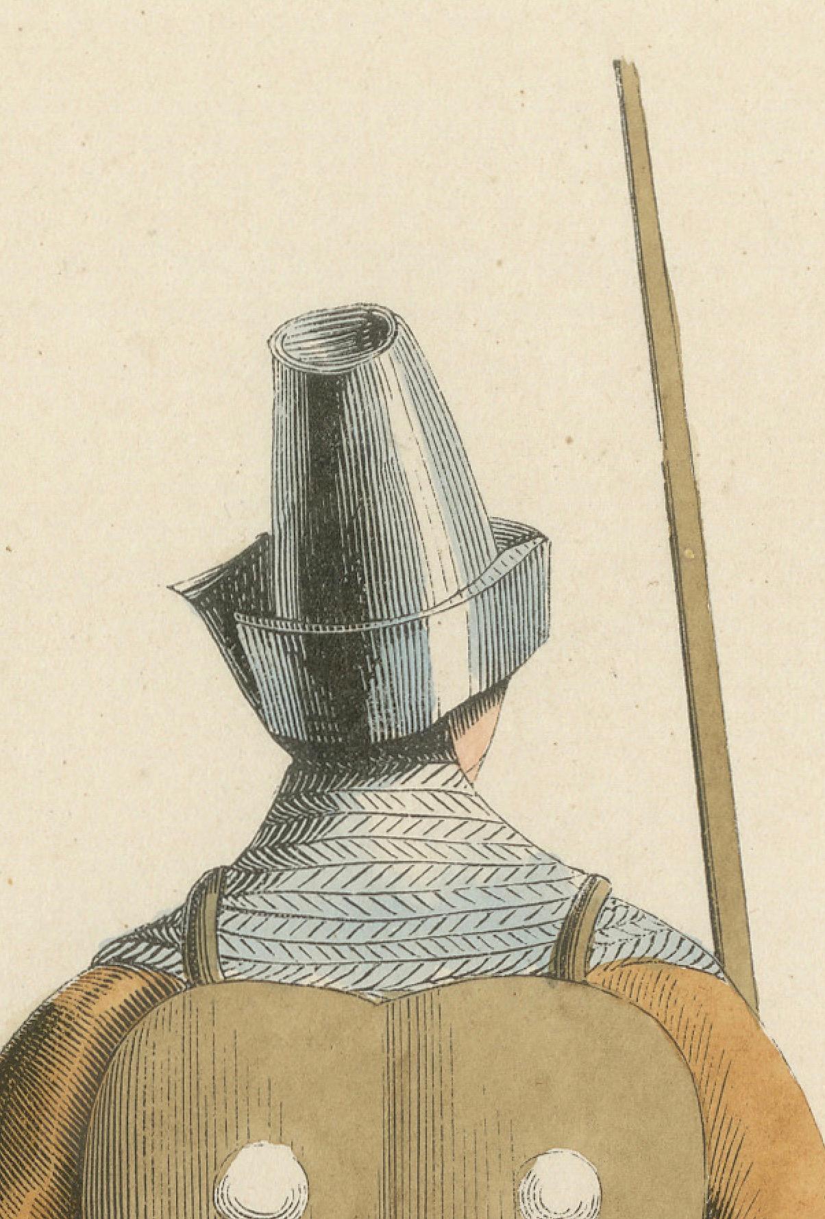 Mid-19th Century The Mercenary's Garb: Armor and Attire in 'Costume du Moyen Âge, 1847 For Sale